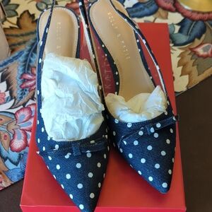 New Kelly & Katie Navy Polka Dot Heels